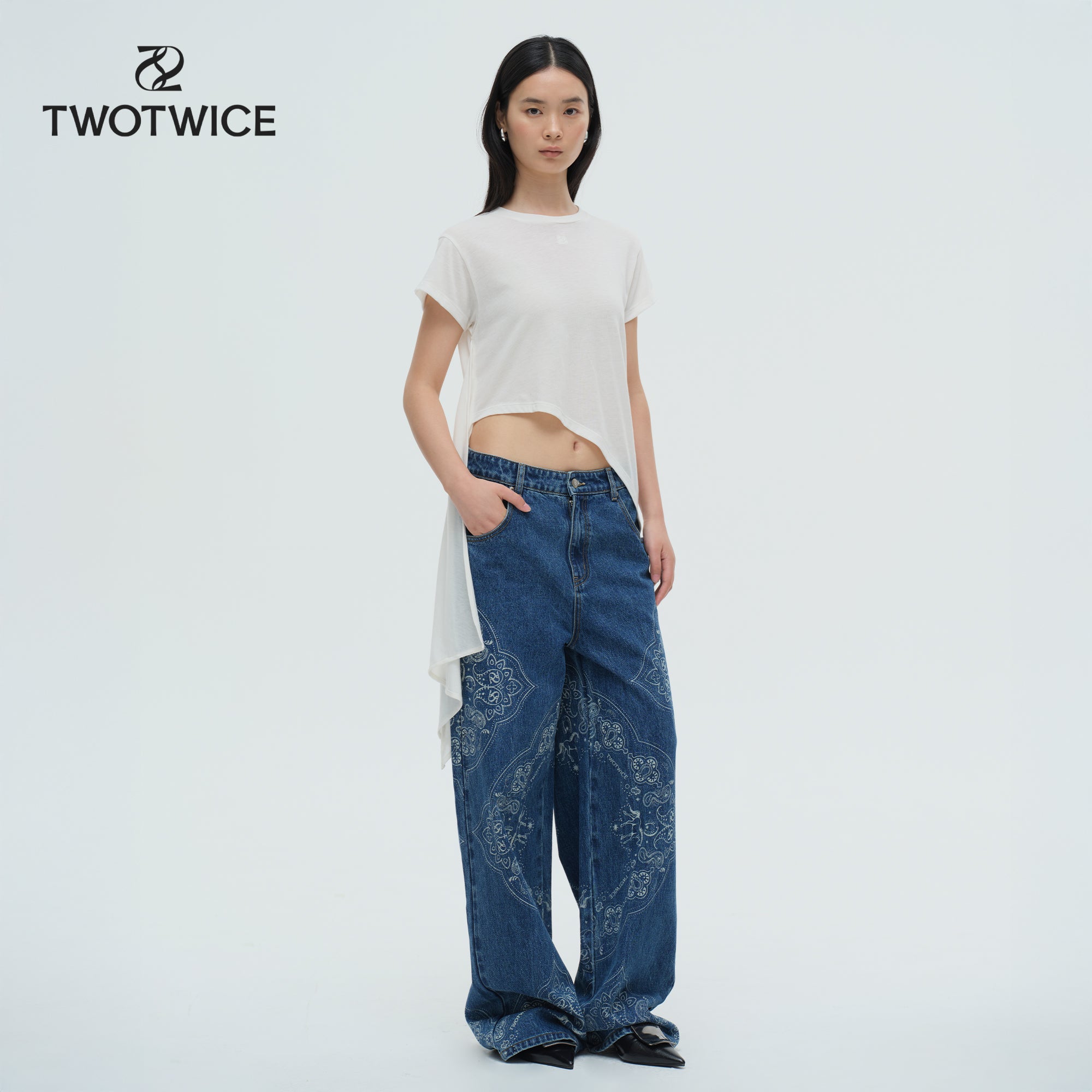 Twotwice - Moss Boyfriend Jeans - ลาย Paisley