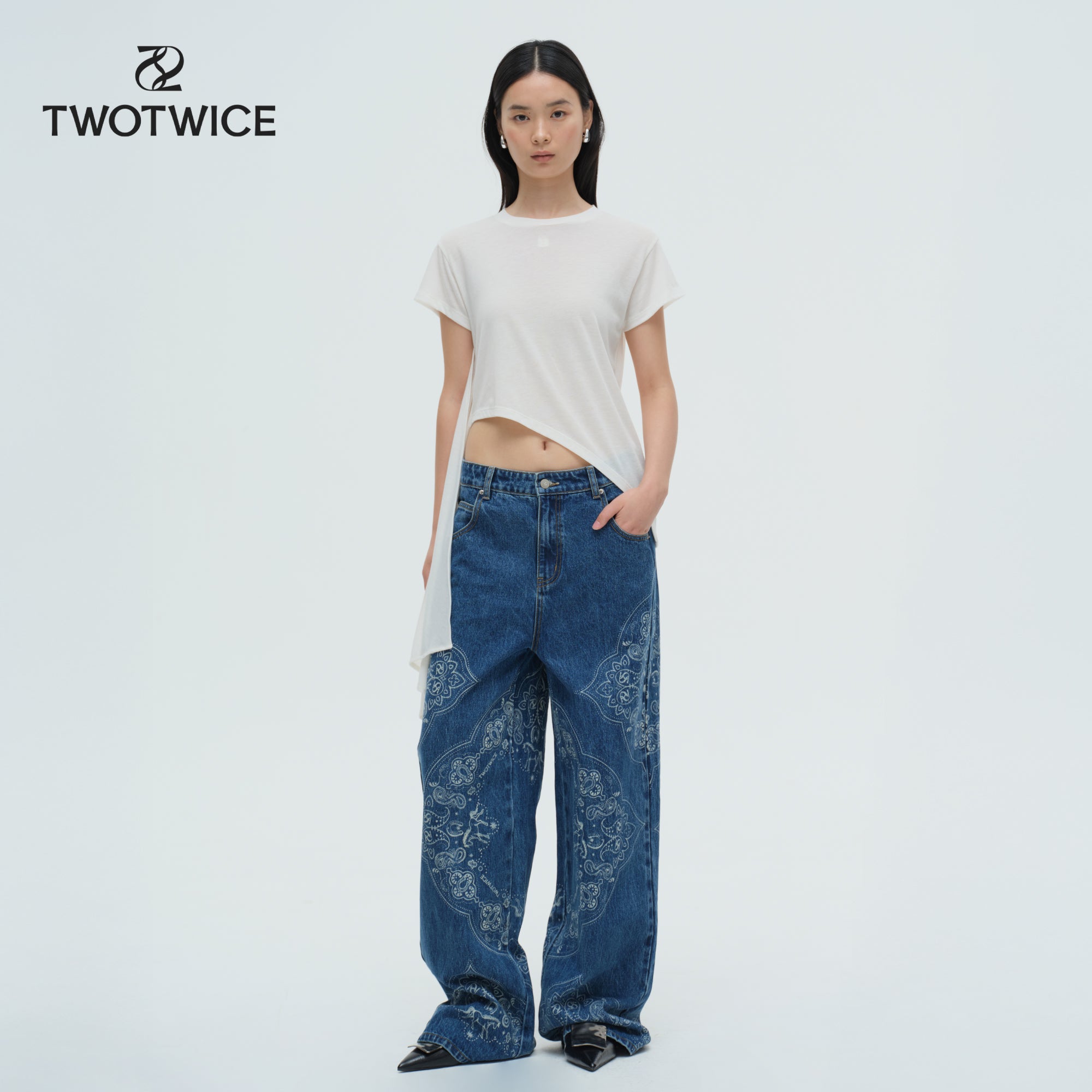 Twotwice - Moss Boyfriend Jeans - ลาย Paisley