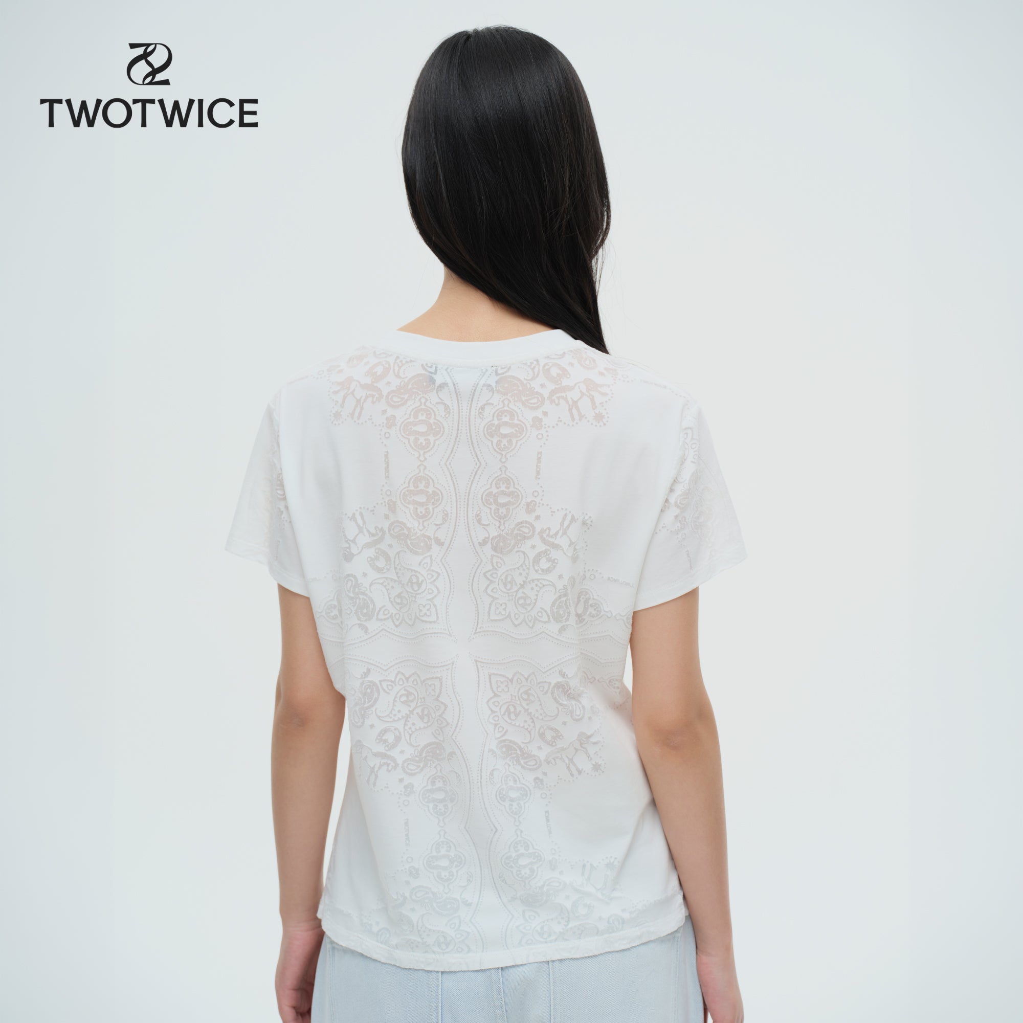 Twotwice - "BURN OUT TEE" - เสื้อยืด Paisley