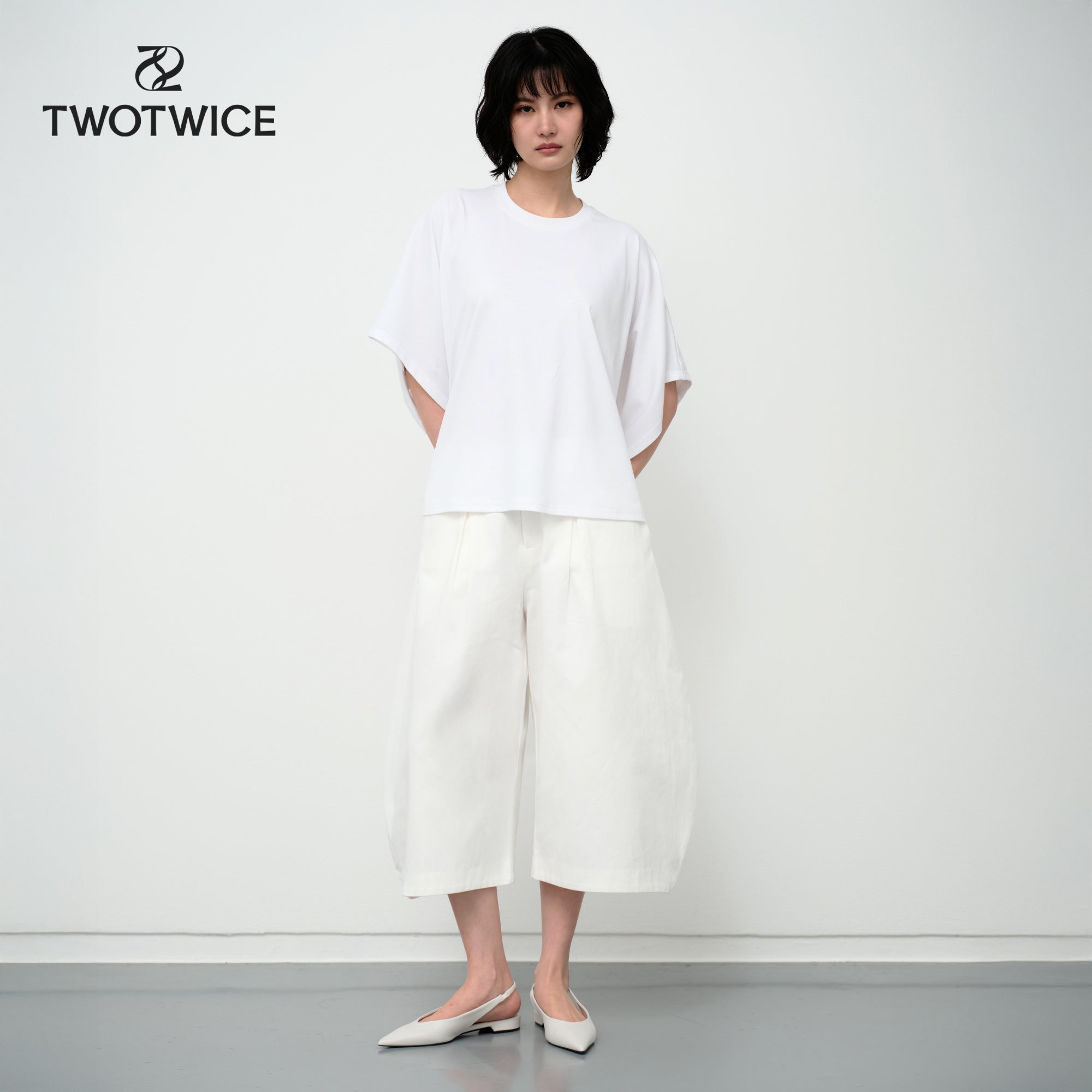 Twotwice - Forme Mid-Rise Barrel - Off white