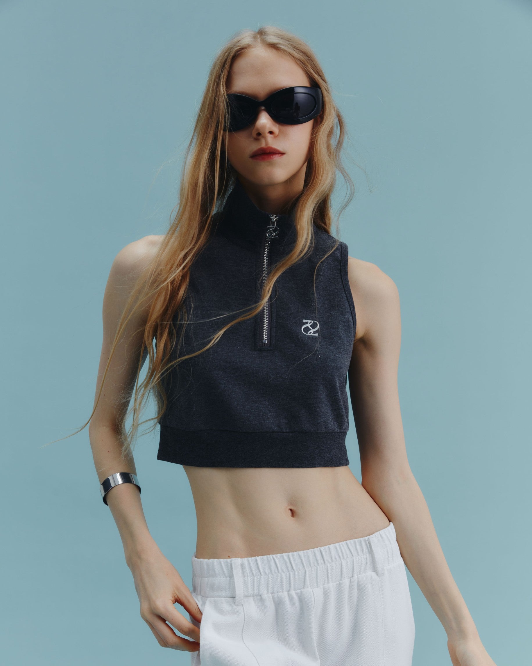 Twotwice - Multiple V neck cropped top