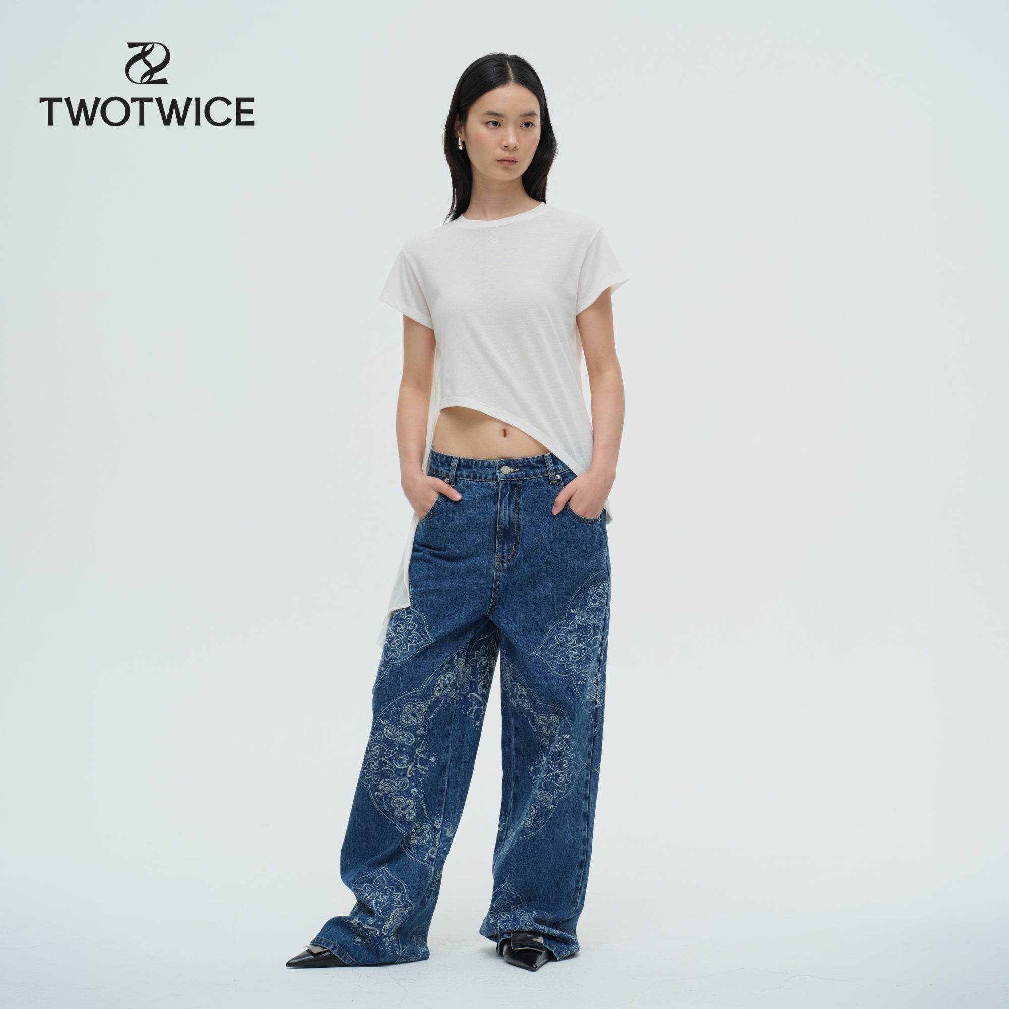 Twotwice - Moss Boyfriend Jeans - ลาย Paisley