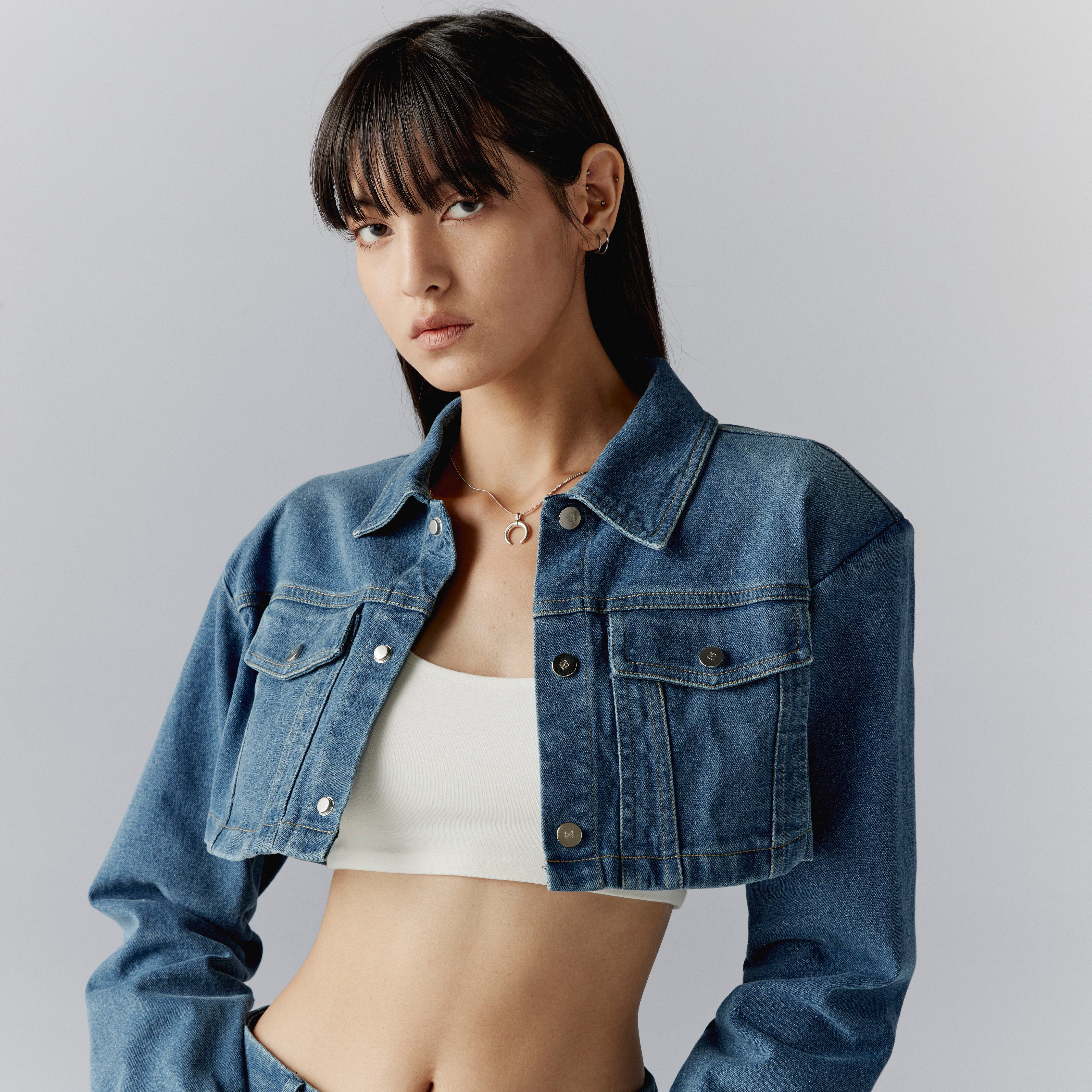Cropped jeans jacket