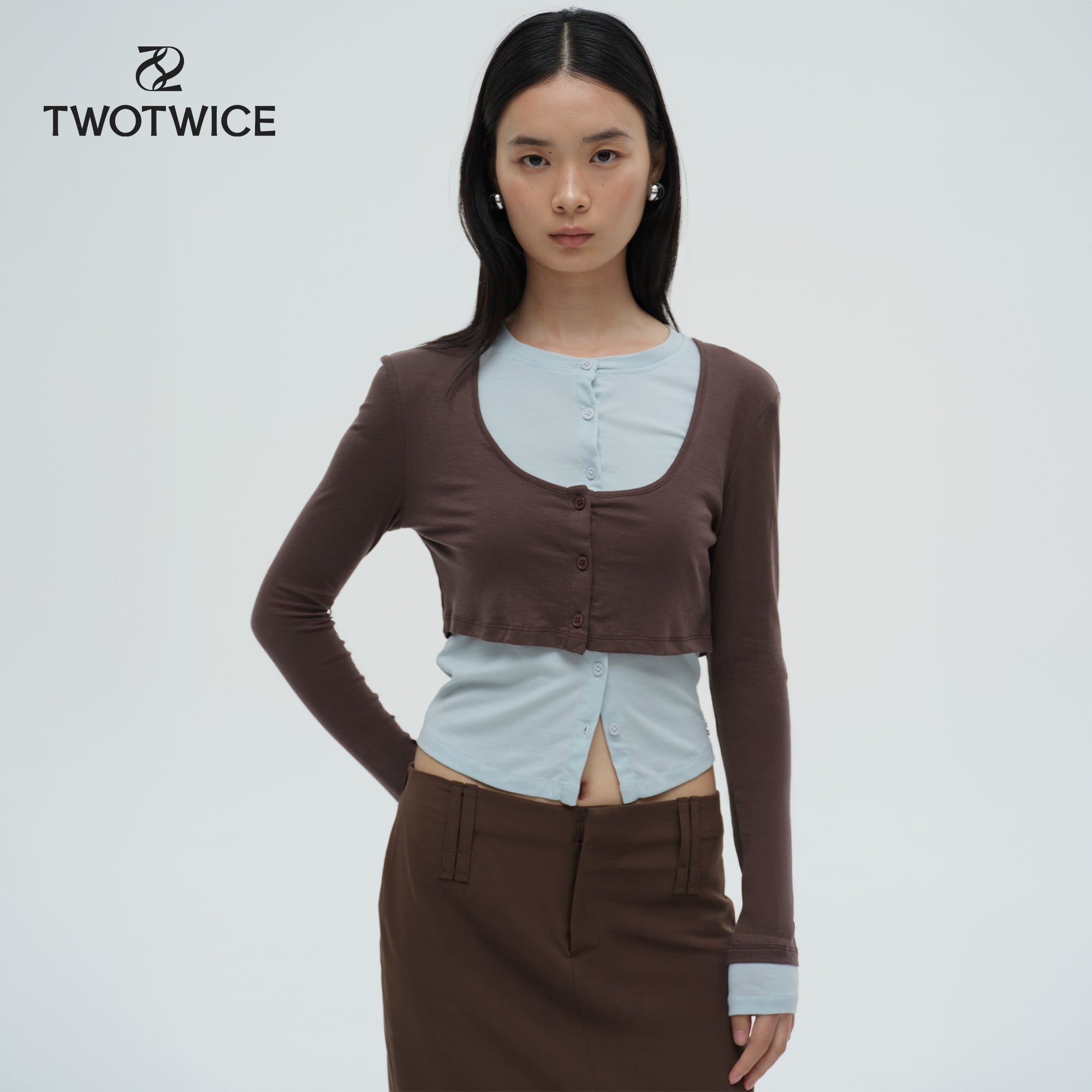 Twotwice - Outer Layer Top - เสื้อครอปเลเยอร์