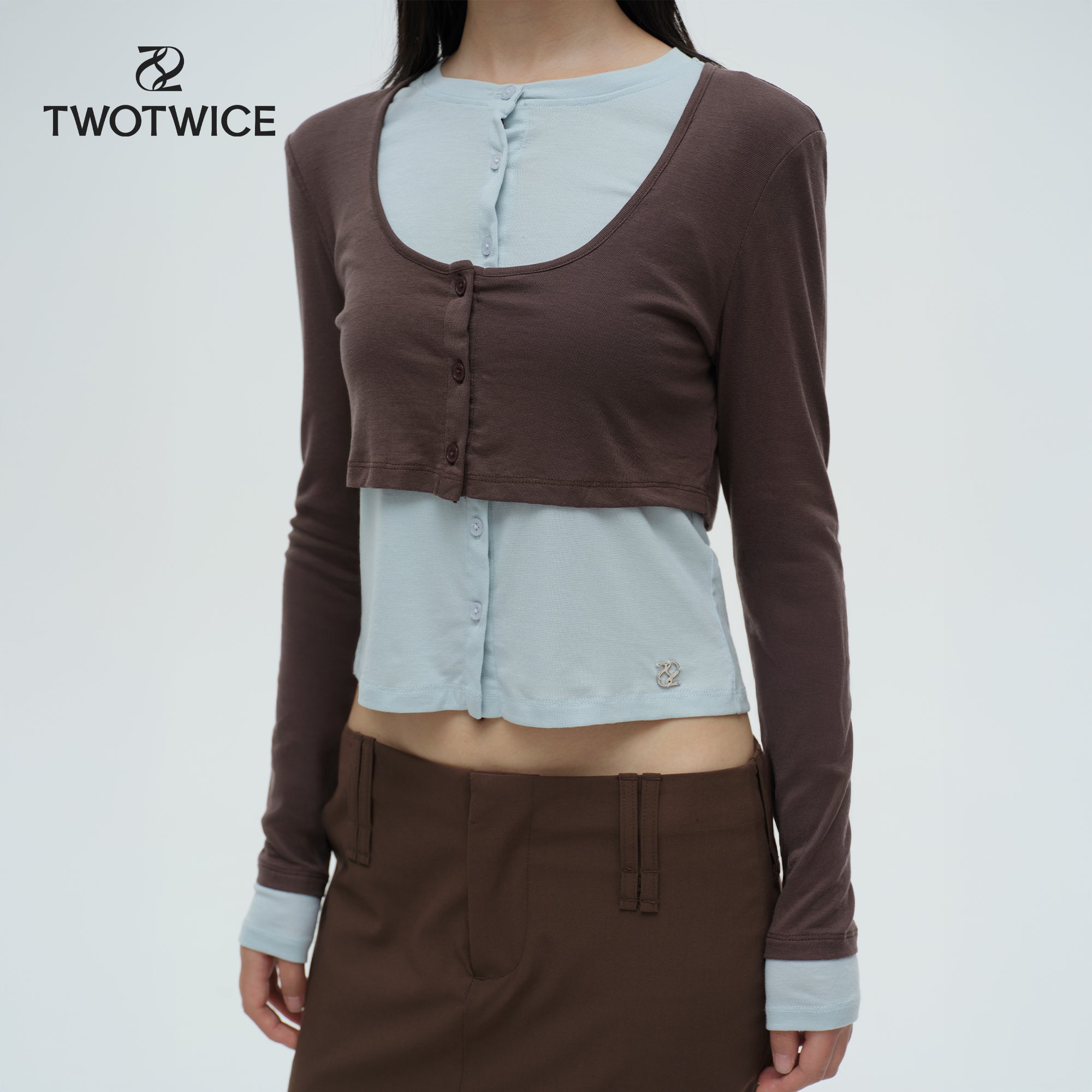 Twotwice - Outer Layer Top - เสื้อครอปเลเยอร์