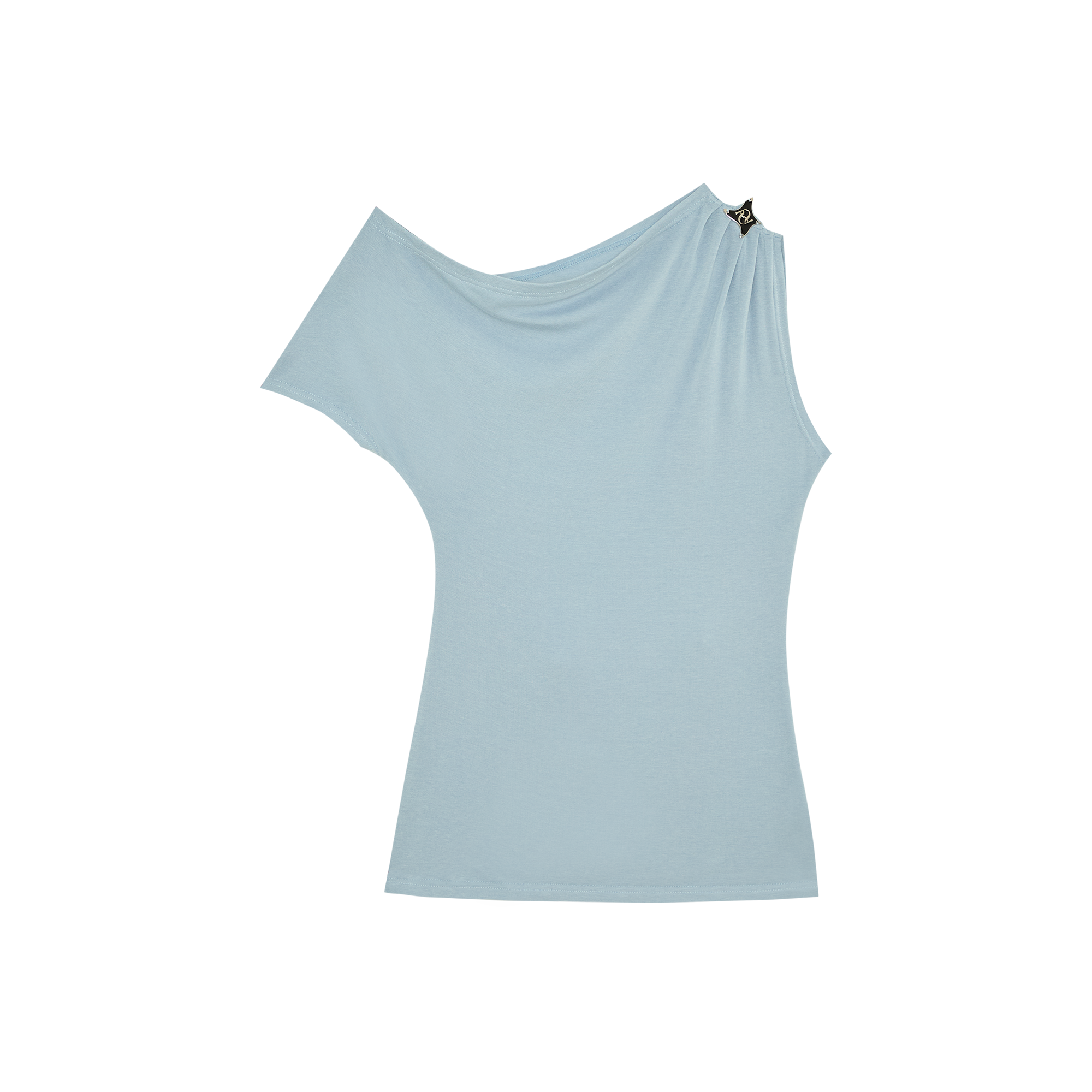 Twotwice - One Shoulder Draped Top