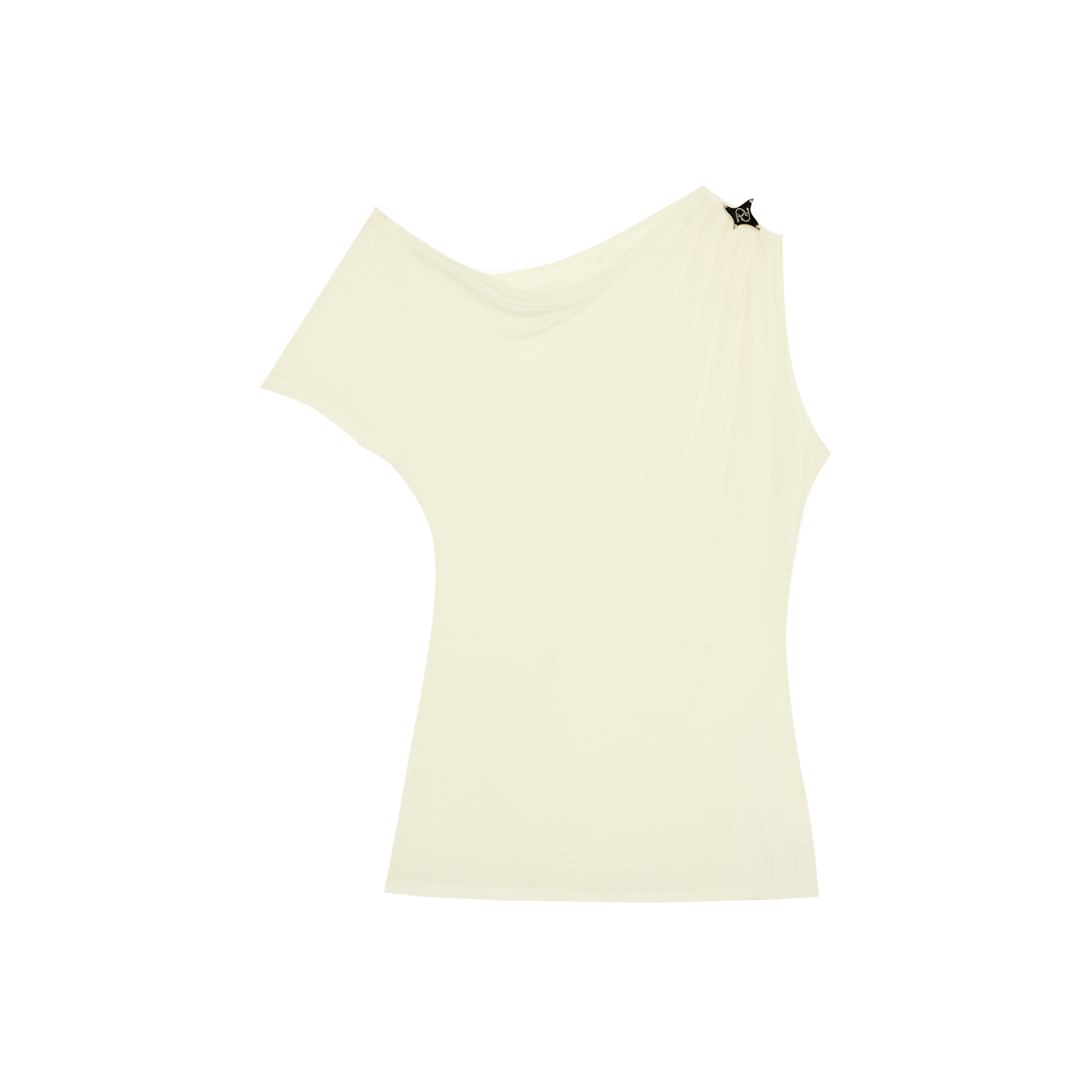 Twotwice - One Shoulder Draped Top