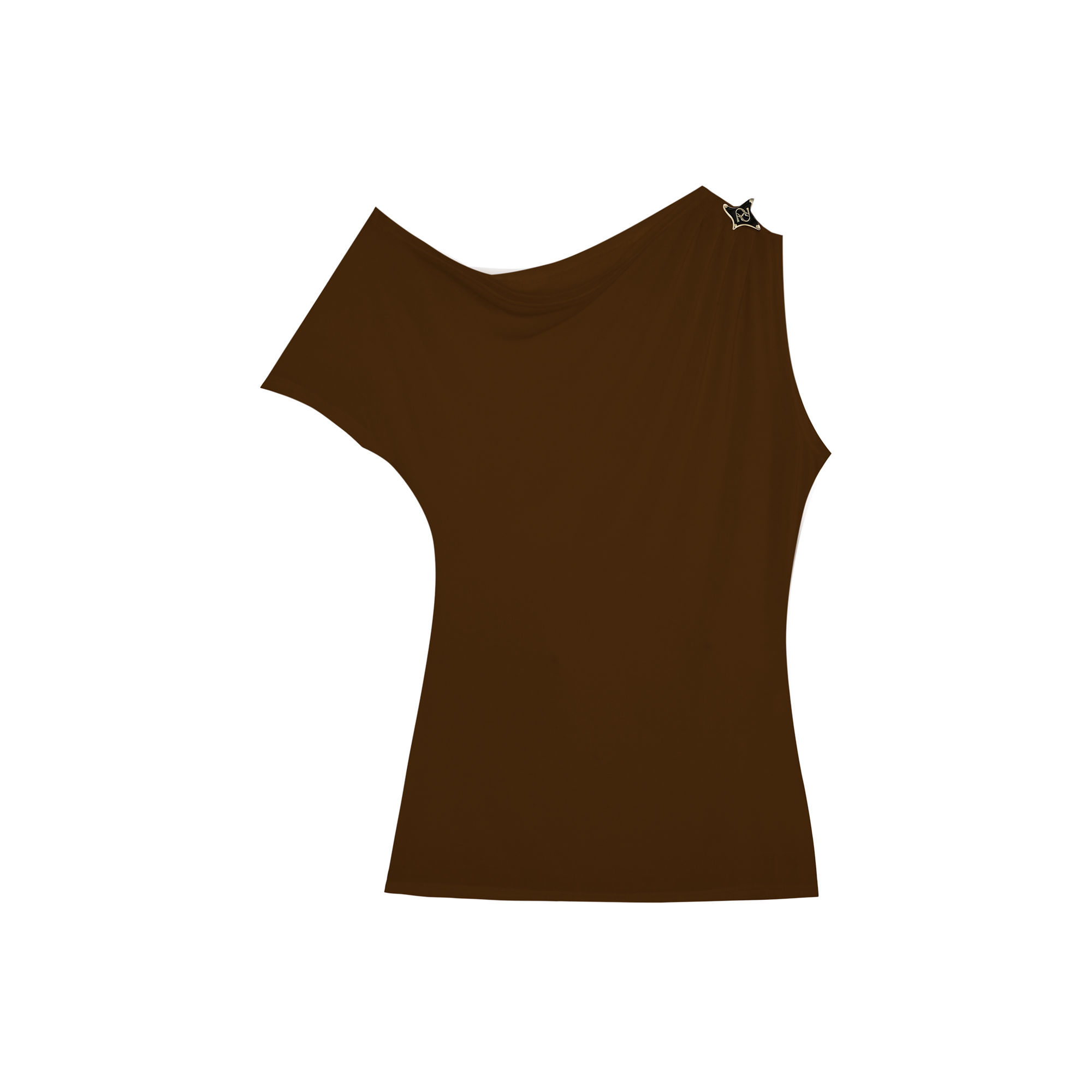 Twotwice - One Shoulder Draped Top