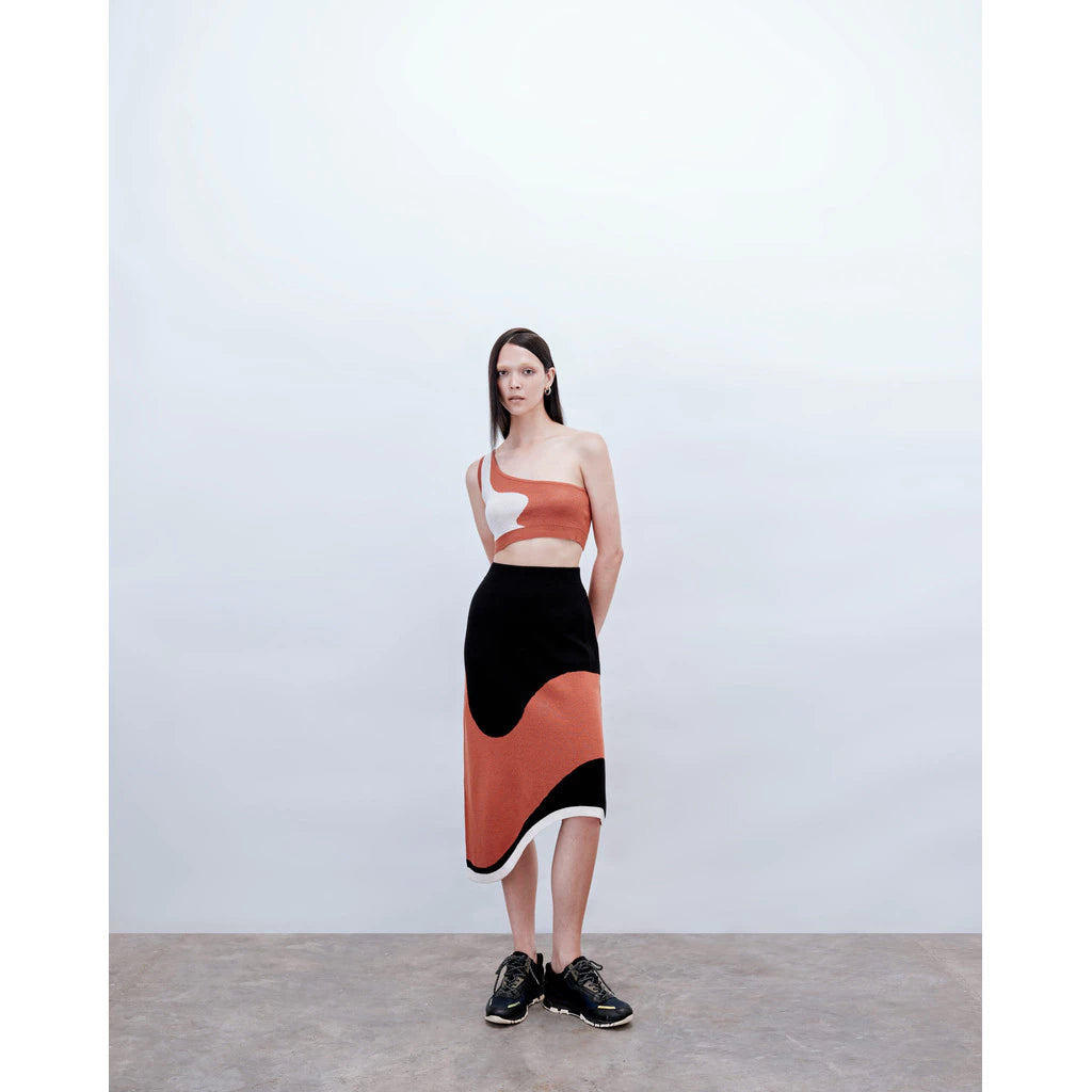 One shoulder cropped