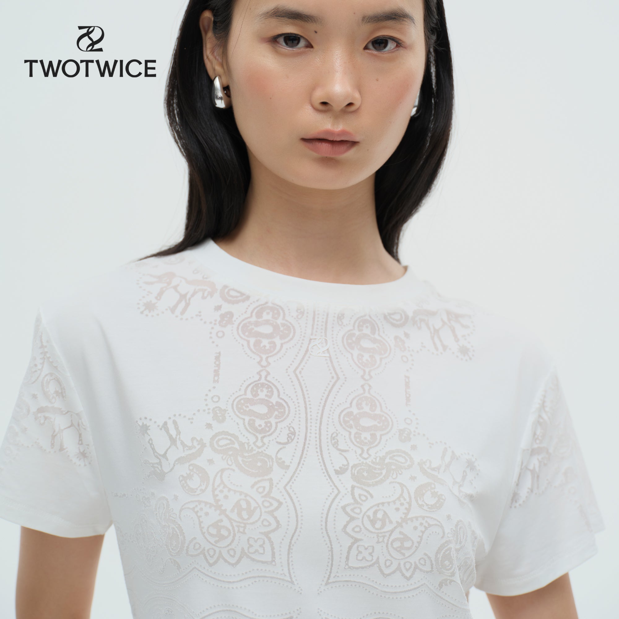 Twotwice - "BURN OUT TEE" - เสื้อยืด Paisley