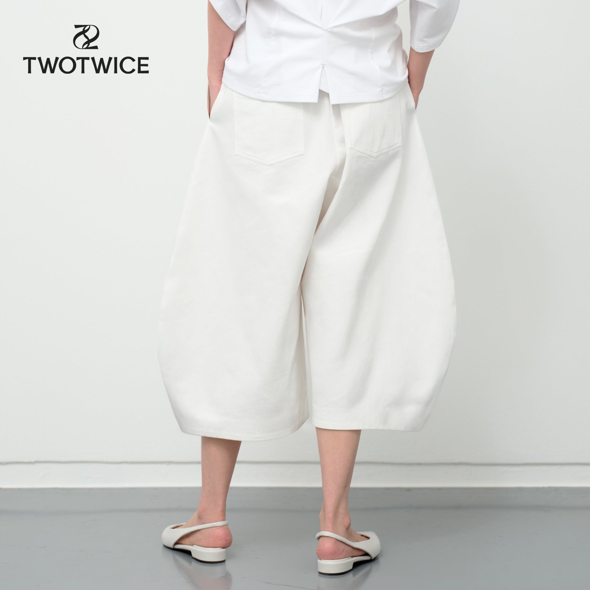 Twotwice - Forme Mid-Rise Barrel - Off white