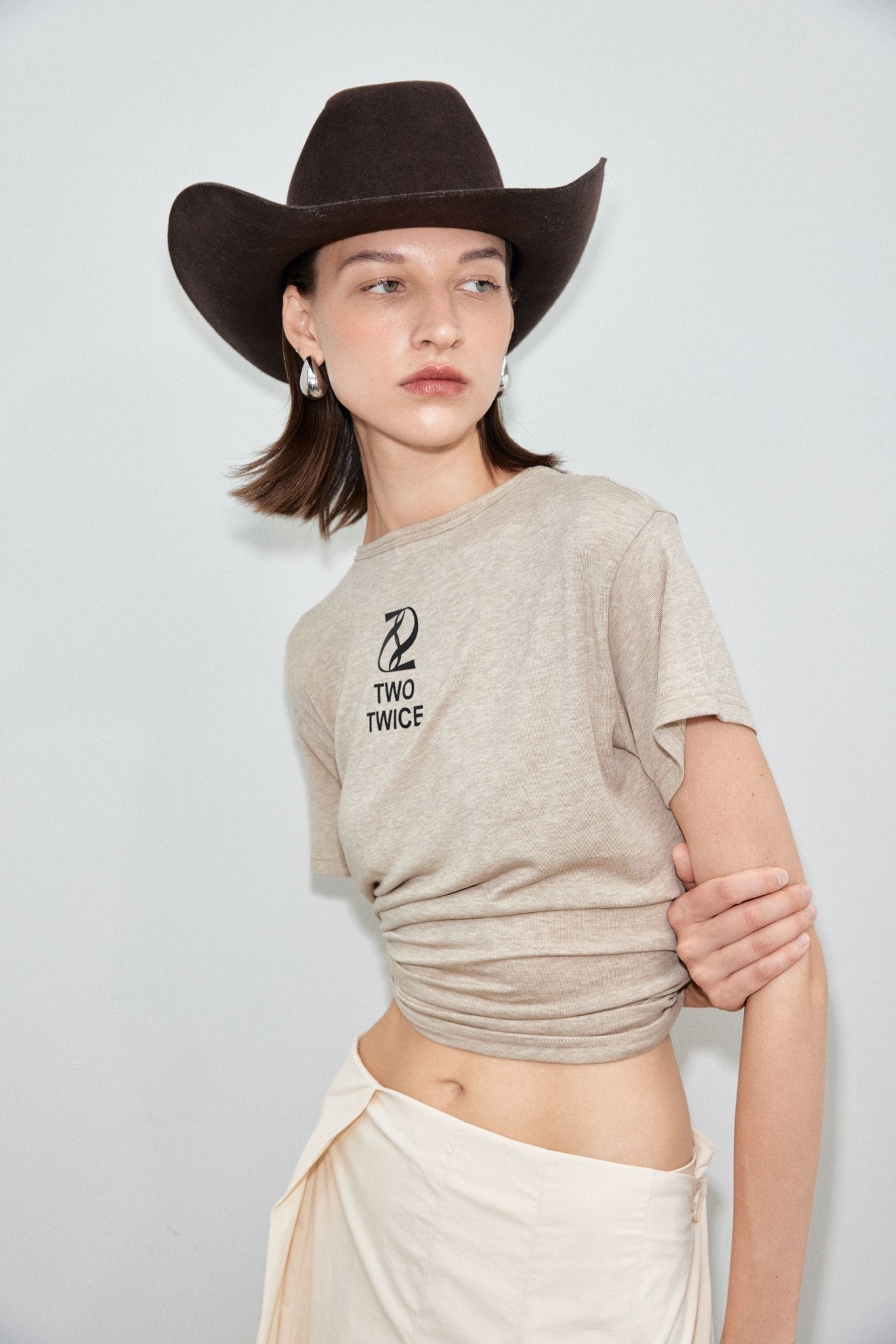 Twotwice - Ultra soft t-shirt Brown tone
