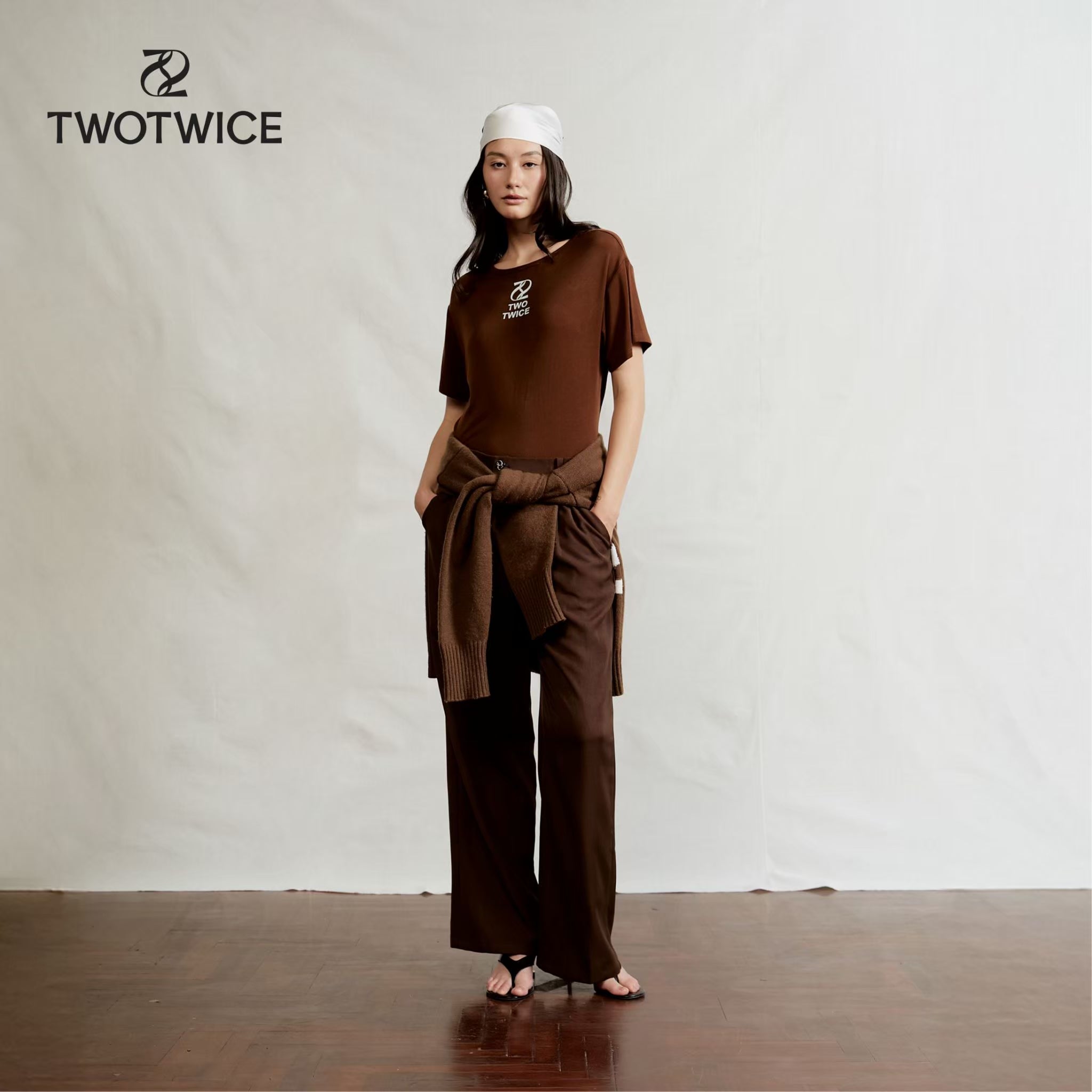 Twotwice - Ultra soft t-shirt Brown tone