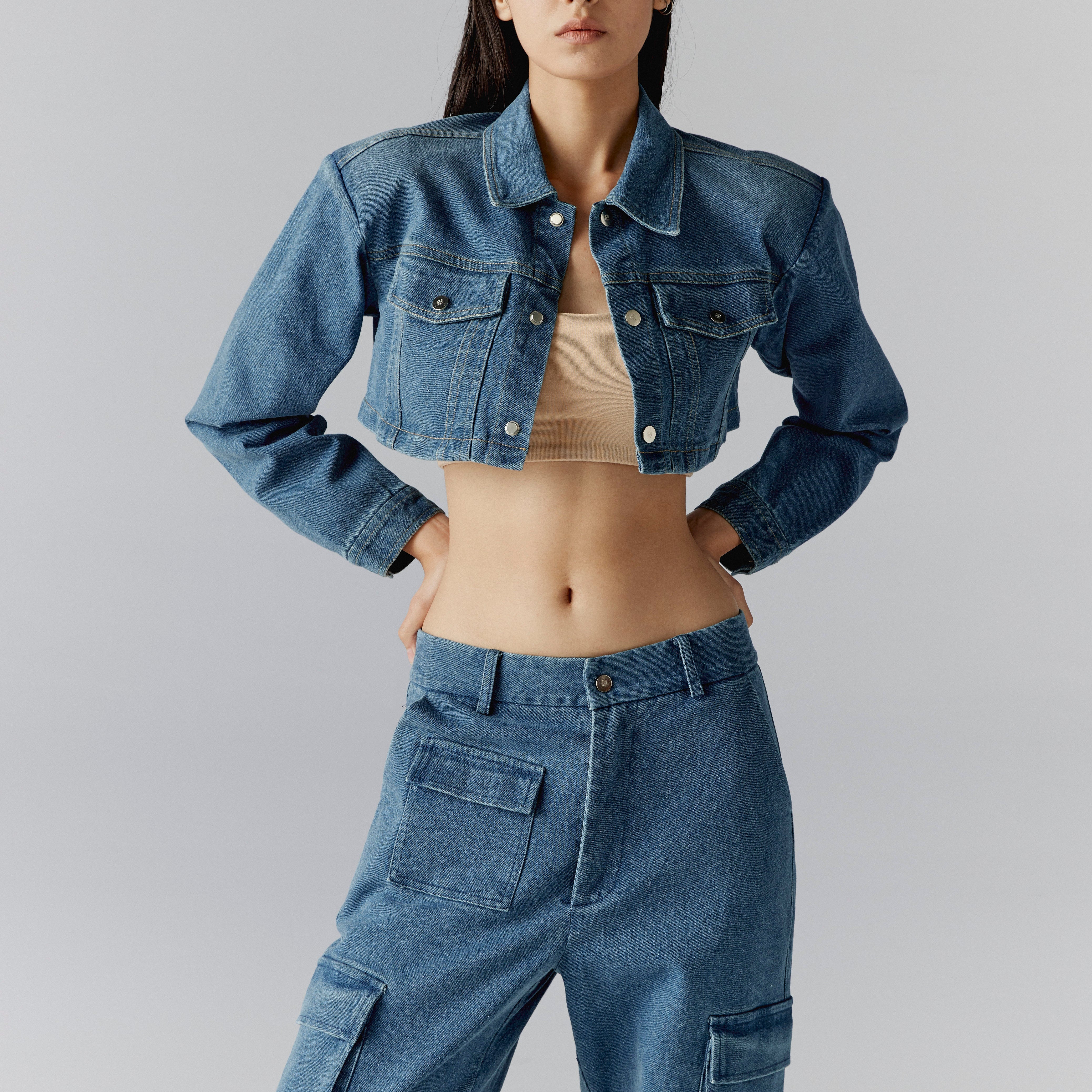 Cropped jeans jacket