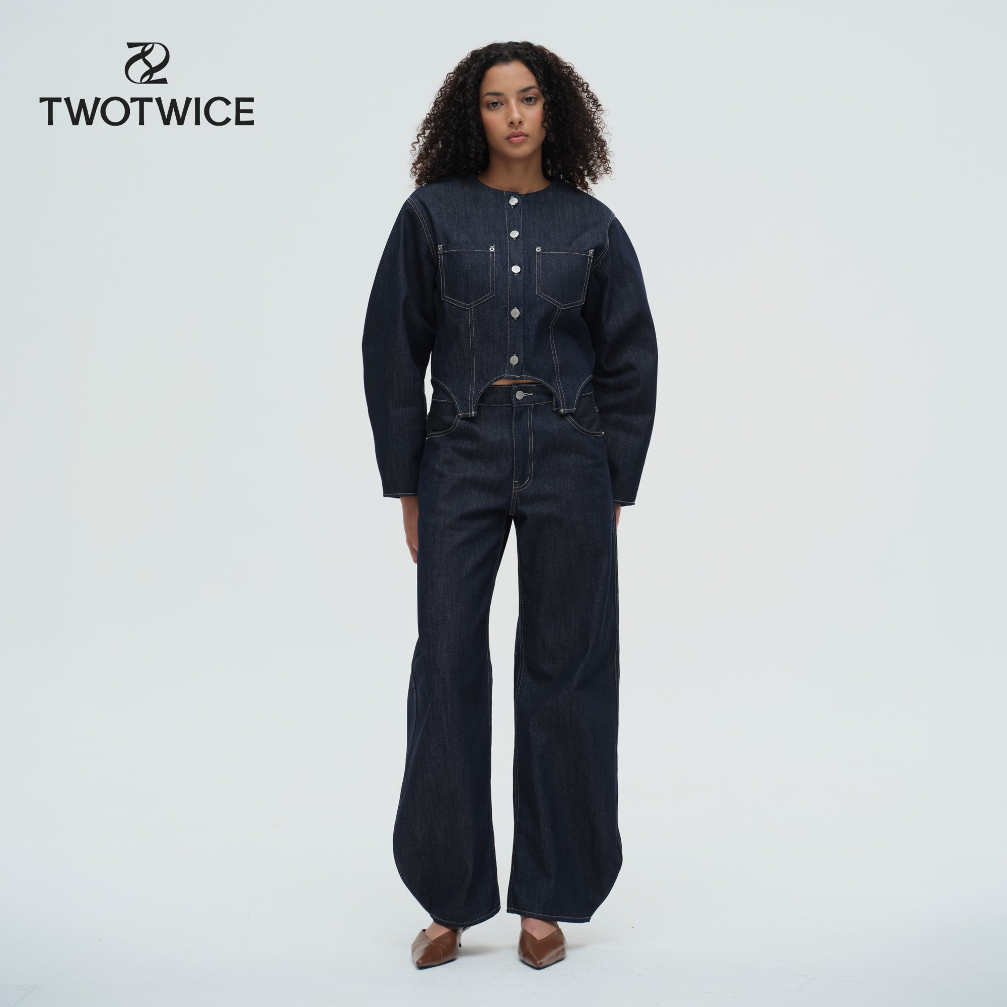 Twotwice - Structure Denim Jacket - แจ็กเก็ตเดนิมทรง Structure [Pre-order 7 Days]