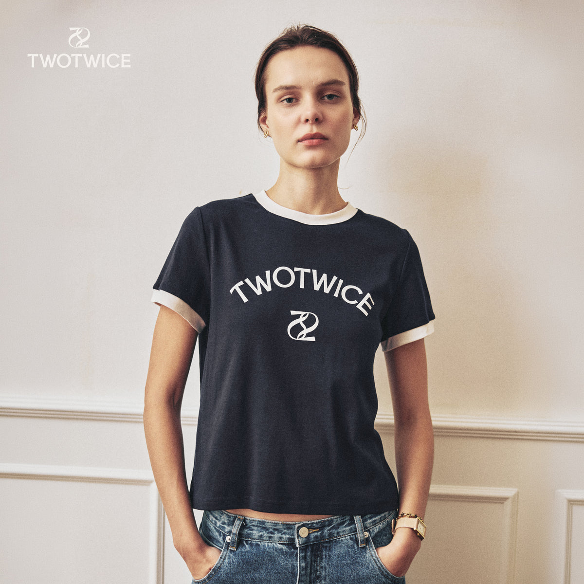 Twotwice - Twotwice Ringer Tee