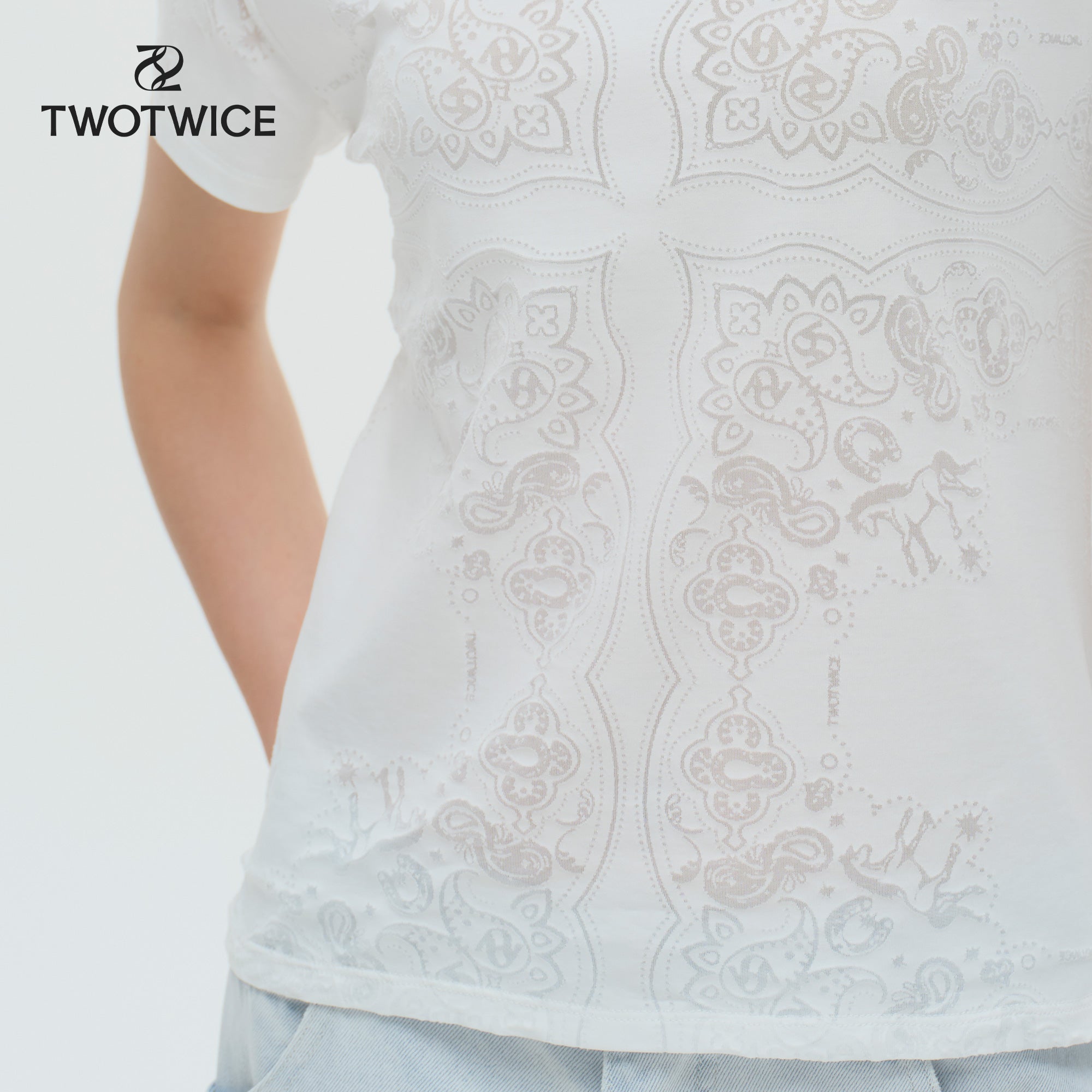 Twotwice - "BURN OUT TEE" - เสื้อยืด Paisley