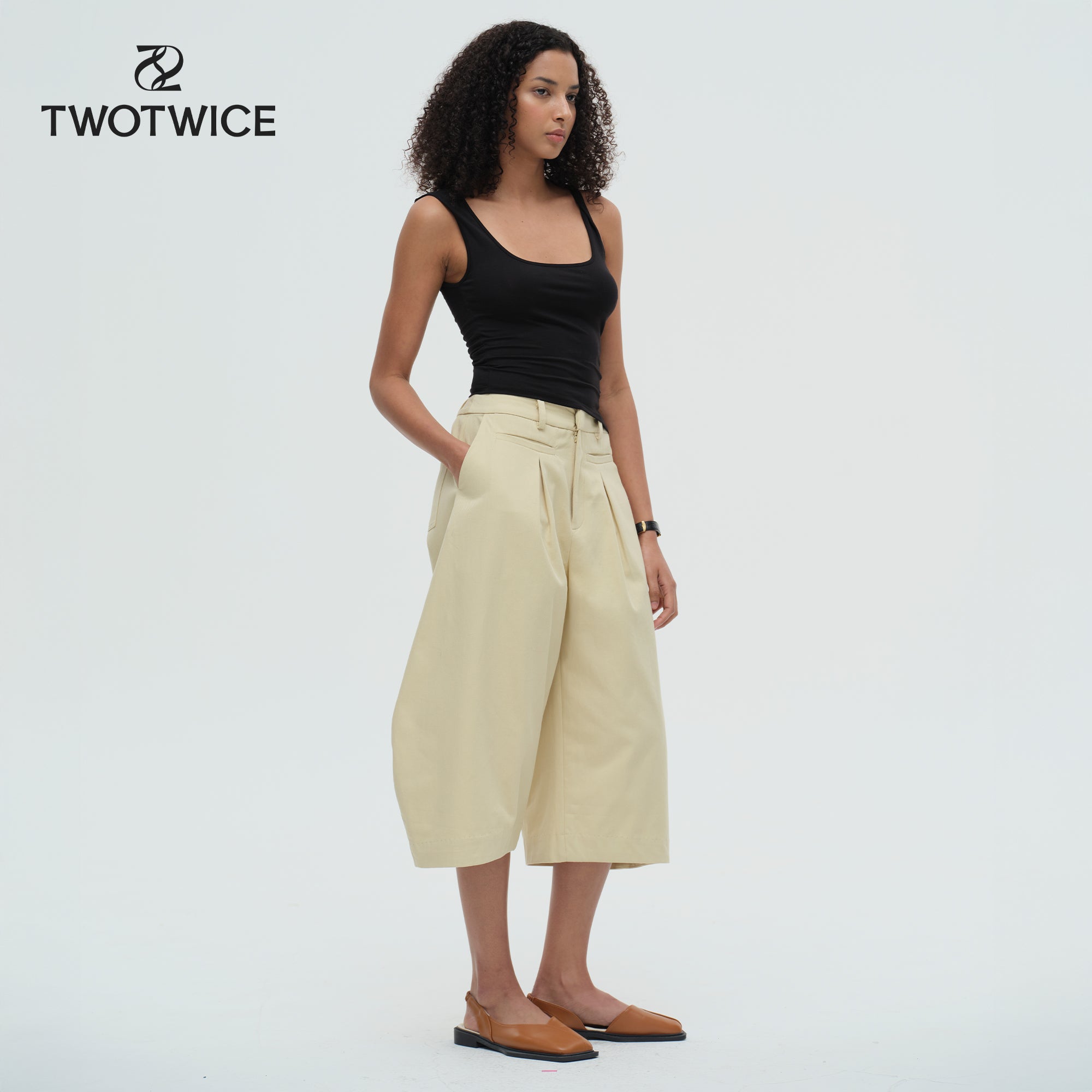 Twotwice - Forme Mid-Rise Barrel - Soft Oat
