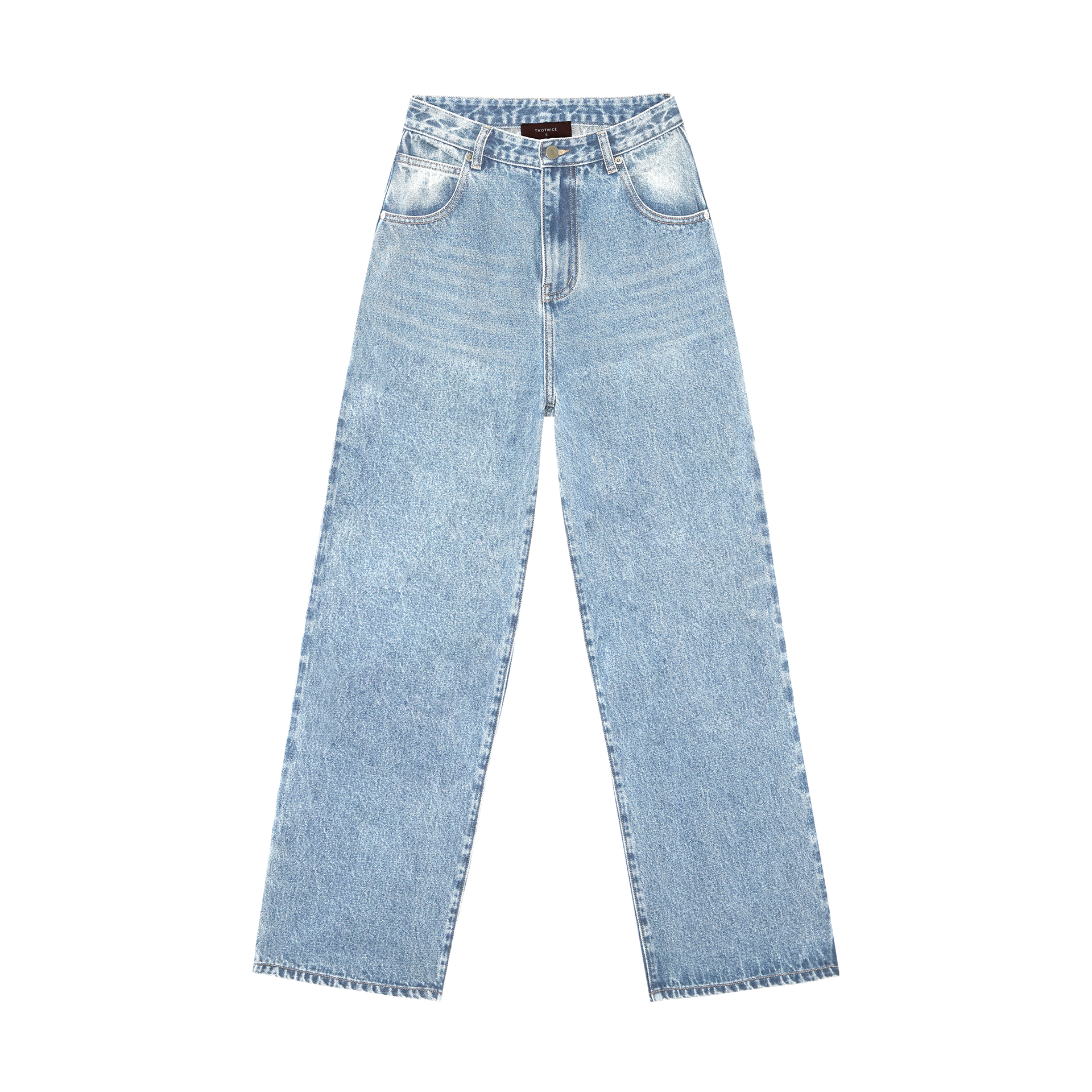 【2plan】Moss stitch denim pants Moss boyfriend jeans