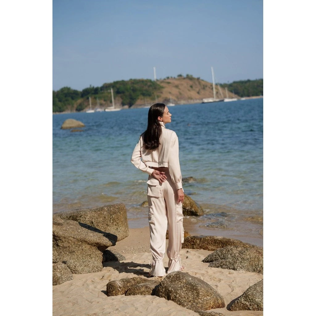Silky cargo pants