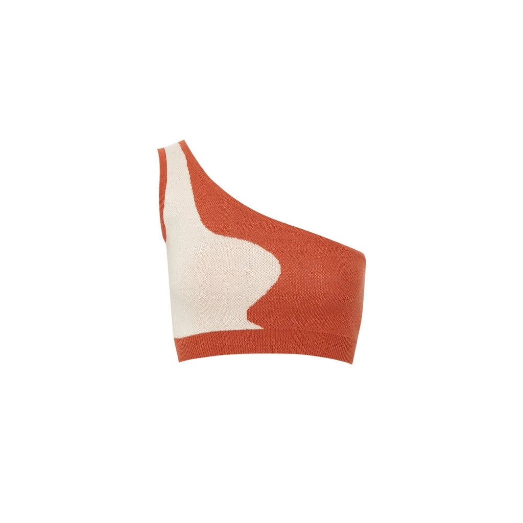 One shoulder cropped