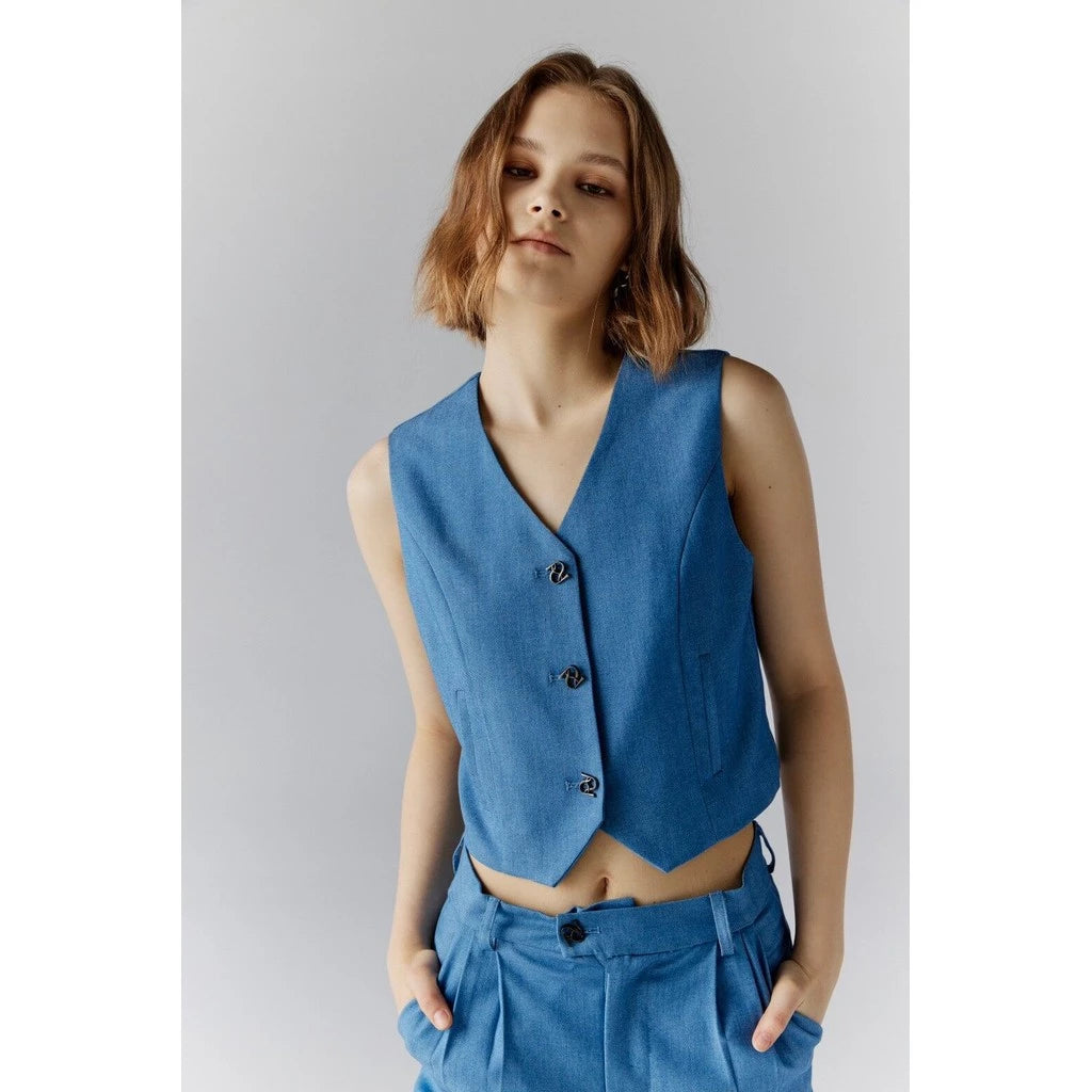 Tw button up vest